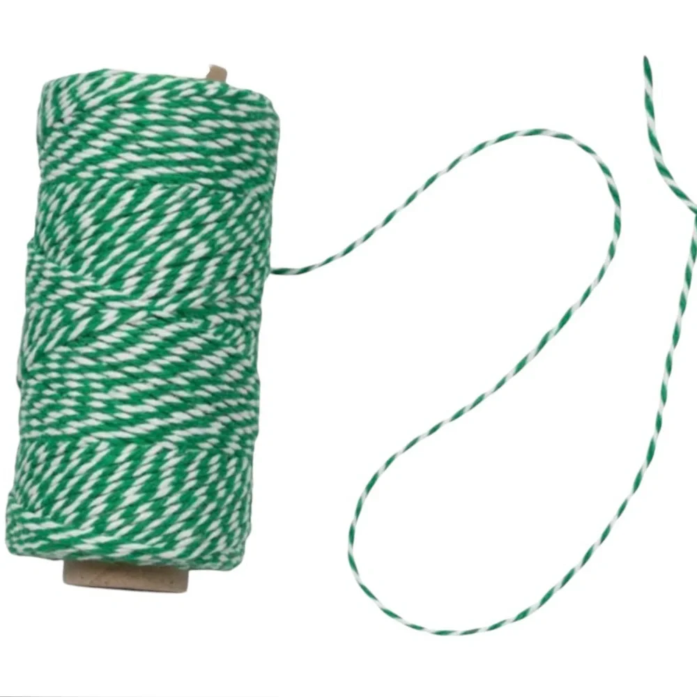Green and white cotton bakers twine 328 feet - Picture 2 of 2